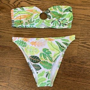 Solid & Striped The Tati Bikini Set in Palm Leaf, NWT